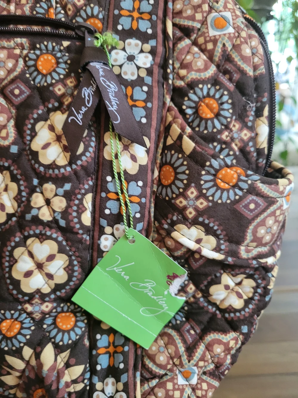Vera BradleyQuilted Stylish Floral DiaperTote Bag in Brown and Cream - Women Bag